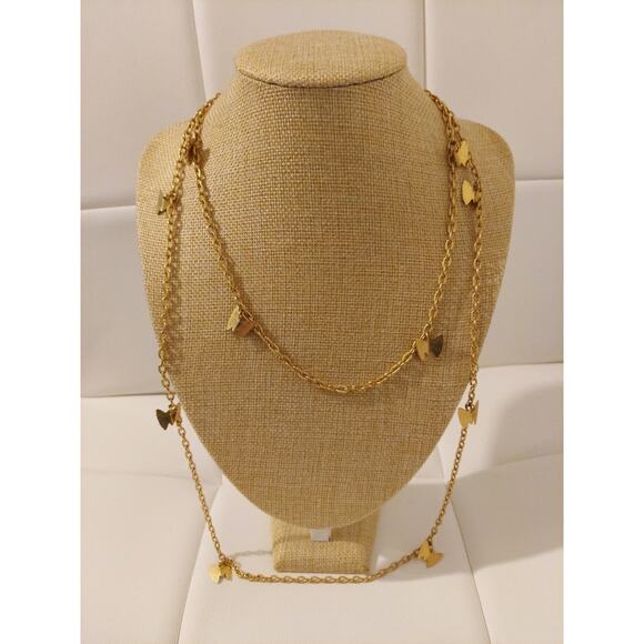 Sarah Coventry Gold Tone Butterflies 50" Convertible 2 in 1 Necklace - Picture 2 of 5